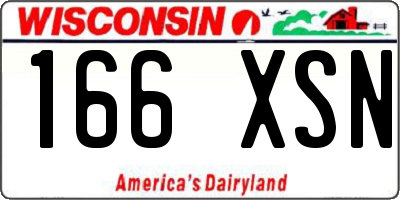 WI license plate 166XSN