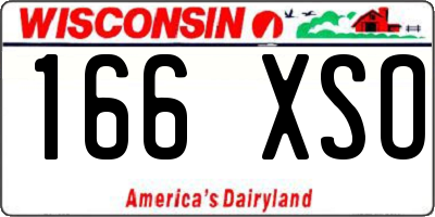 WI license plate 166XSO