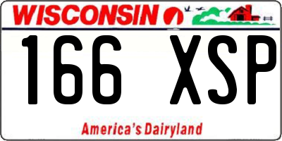 WI license plate 166XSP