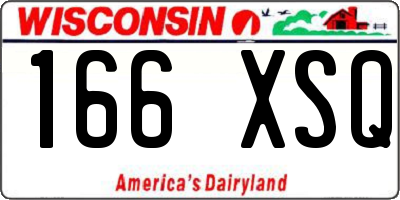 WI license plate 166XSQ