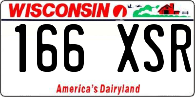 WI license plate 166XSR