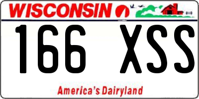 WI license plate 166XSS