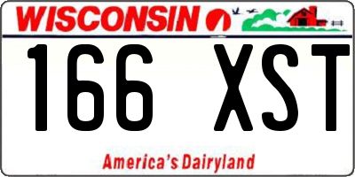 WI license plate 166XST