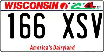 WI license plate 166XSV