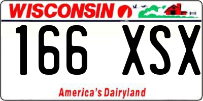 WI license plate 166XSX