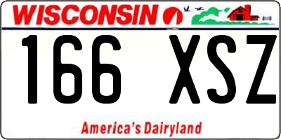 WI license plate 166XSZ