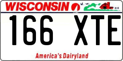 WI license plate 166XTE