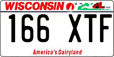 WI license plate 166XTF