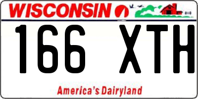 WI license plate 166XTH