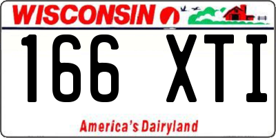 WI license plate 166XTI