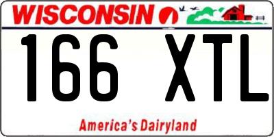 WI license plate 166XTL