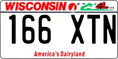 WI license plate 166XTN