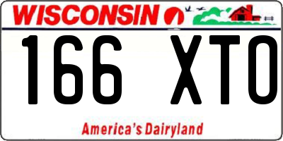 WI license plate 166XTO