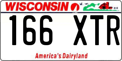 WI license plate 166XTR