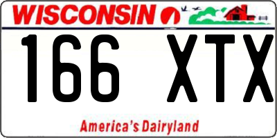 WI license plate 166XTX