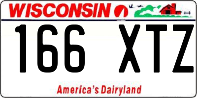 WI license plate 166XTZ