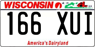 WI license plate 166XUI