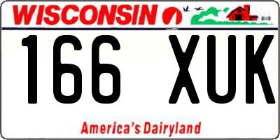 WI license plate 166XUK