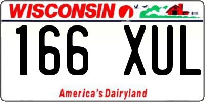 WI license plate 166XUL