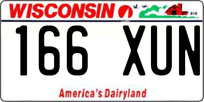 WI license plate 166XUN