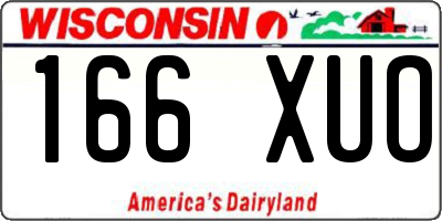 WI license plate 166XUO