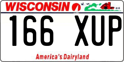 WI license plate 166XUP