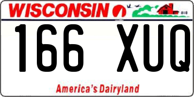 WI license plate 166XUQ
