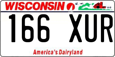 WI license plate 166XUR