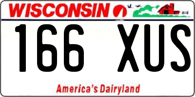 WI license plate 166XUS