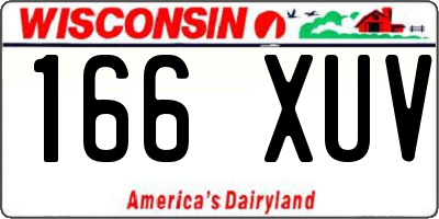 WI license plate 166XUV