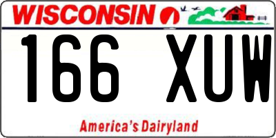 WI license plate 166XUW