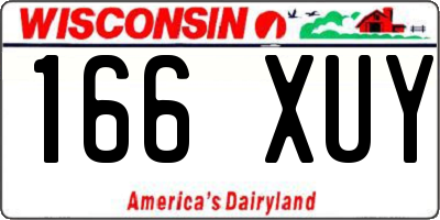 WI license plate 166XUY