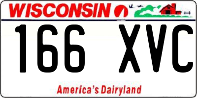 WI license plate 166XVC
