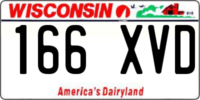WI license plate 166XVD