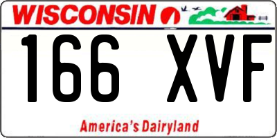 WI license plate 166XVF