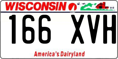 WI license plate 166XVH