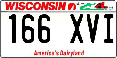 WI license plate 166XVI