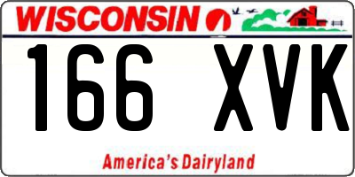 WI license plate 166XVK