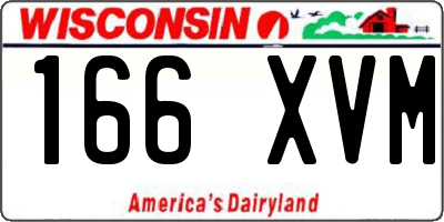WI license plate 166XVM