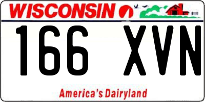 WI license plate 166XVN