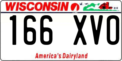 WI license plate 166XVO