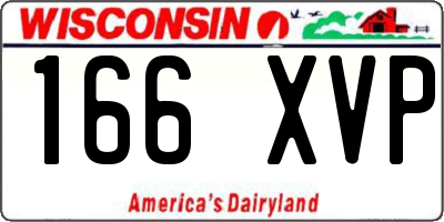 WI license plate 166XVP