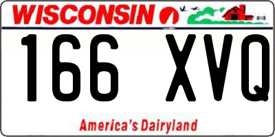 WI license plate 166XVQ