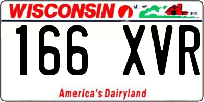 WI license plate 166XVR