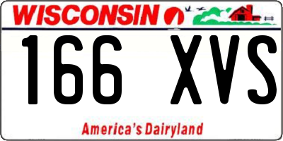 WI license plate 166XVS
