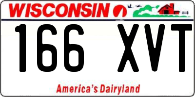 WI license plate 166XVT