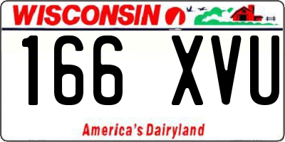 WI license plate 166XVU