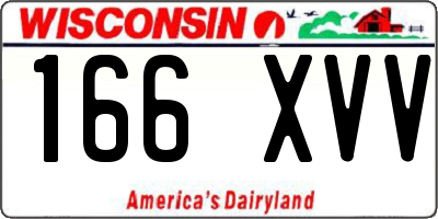 WI license plate 166XVV