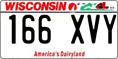 WI license plate 166XVY