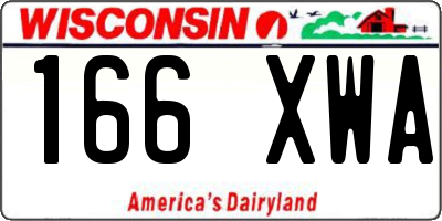 WI license plate 166XWA